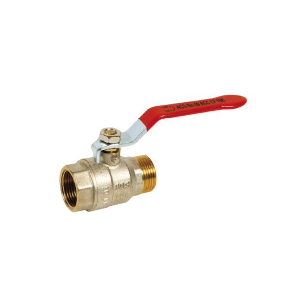 Vanne à sphère laiton poignée rouge - 10 à 120°C - Raccord, vanne, filtre #581006